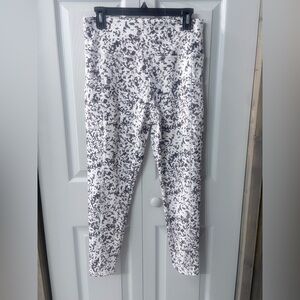 NWOT Balance Collection White Brown black Speckled Leggings XL 23.5”